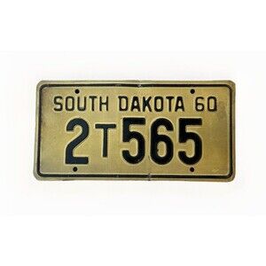 1960 South Dakota Truck License Plate -Pennington County ,Rapid City, Reflective